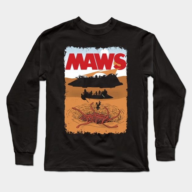 Maws Long Sleeve T-Shirt by TrulyMadlyGeekly